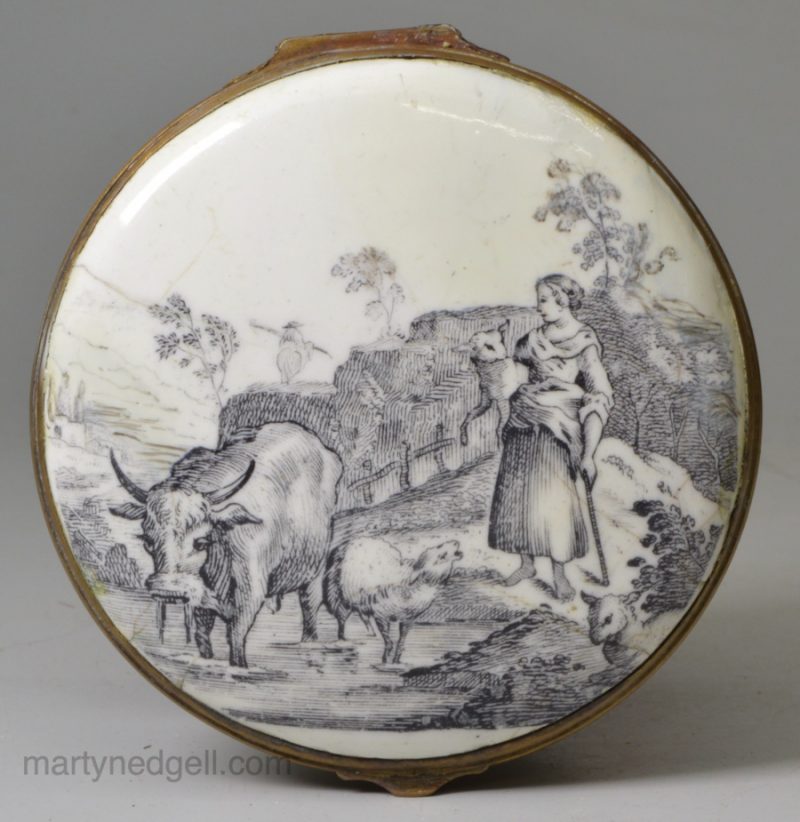 South Staffordshire enamel snuff box, circa 1760