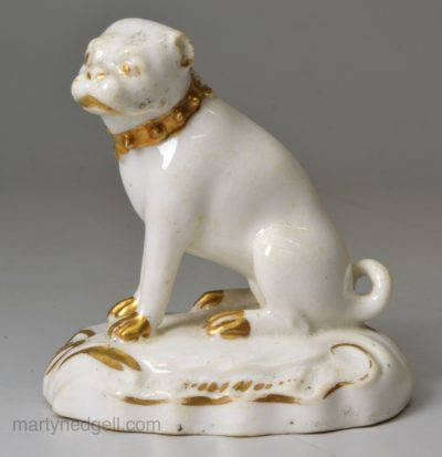 Derby porcelain pug, circa 1800