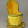 Canary pottery toy cradle, circa 1820