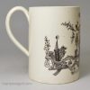 Creamware pottery mug decorated with Masonic print, circa 1780