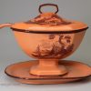 Don Pottery chalcedony sauce tureen, ladle and stand, circa 1820