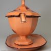 Don Pottery chalcedony sauce tureen, ladle and stand, circa 1820