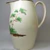 Large creamware pottery jug painted with enamels over the glaze, circa 1820, possibly Don Pottery