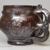 Wrotham brown glazed two handled posset pot dated 1676 potted by John Ifield