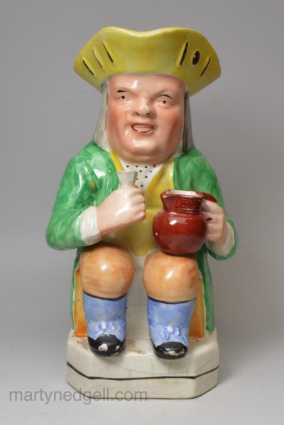 Staffordshire pottery Toby jug, circa 1880