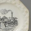 Pearlware pottery child's plate 'SYMPTOMS of PLOUGHING', circa 1840