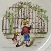 Pearlware pottery Child's alphabet plate printed with children feeding monkeys at the zoo, circa 1840