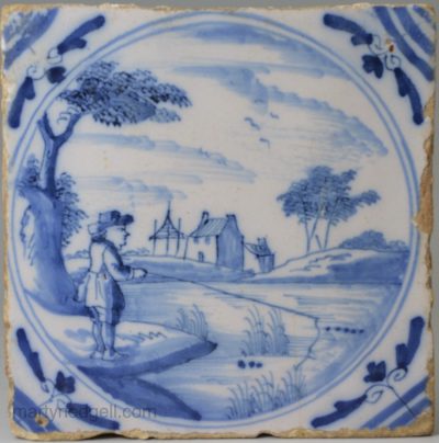 London delft tile, circa 1750