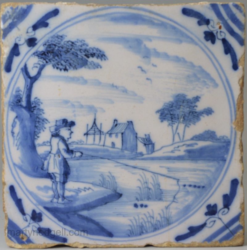 London delft tile, circa 1750