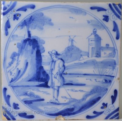 London delft tile, circa 1750