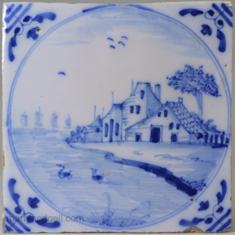 London delft tile, circa 1750