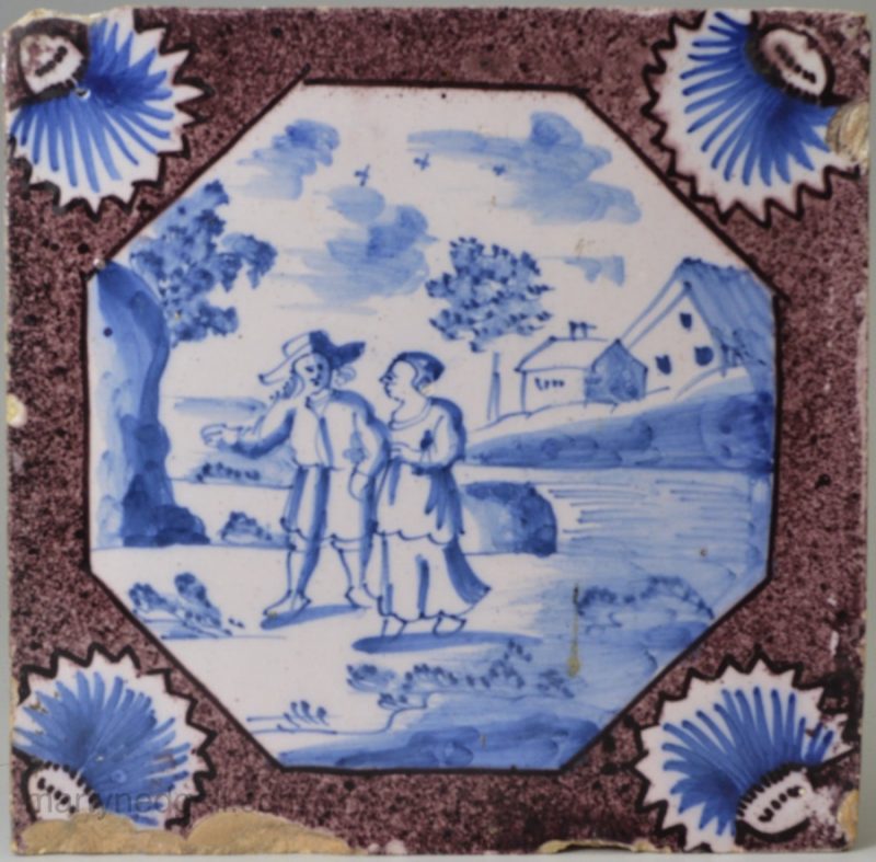 London delft tile, circa 1720