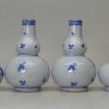 A garniture of six small Liverpool delft vases, circa 1760