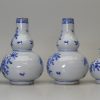 A garniture of six small Liverpool delft vases, circa 1760