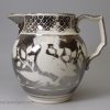 Pearlware pottery jug decorated with silver resist lustre, circa 1820