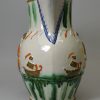 Prattware pottery jug moulded with Lord Jarvis, circa 1800