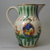 Prattware pottery jug moulded with Lord Jarvis, circa 1800