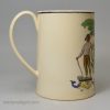 Creamware pottery mug decorated with a print of the shipbuilder's arms, circa 1800