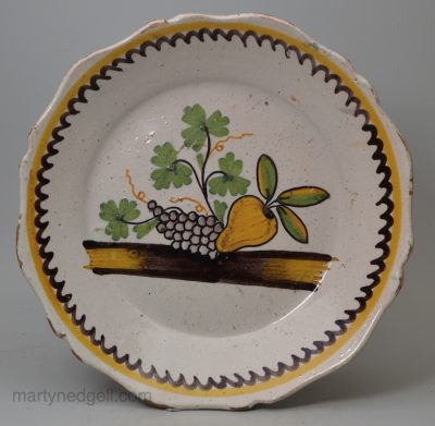 French tin glazed plate, circa 1800