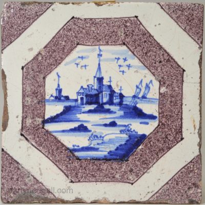 Dutch Delft tile, circa 1720