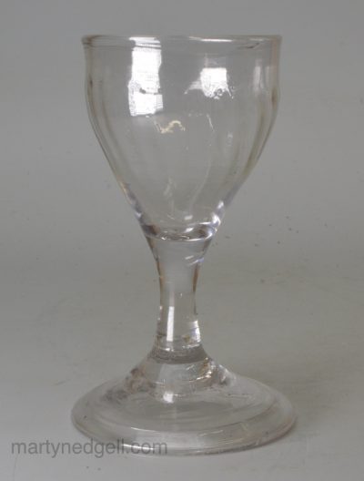 Small English glass with a folded foot and pontil, circa 1780