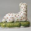 Pearlware pottery sheep decorated in colours under the glaze, circa 1790