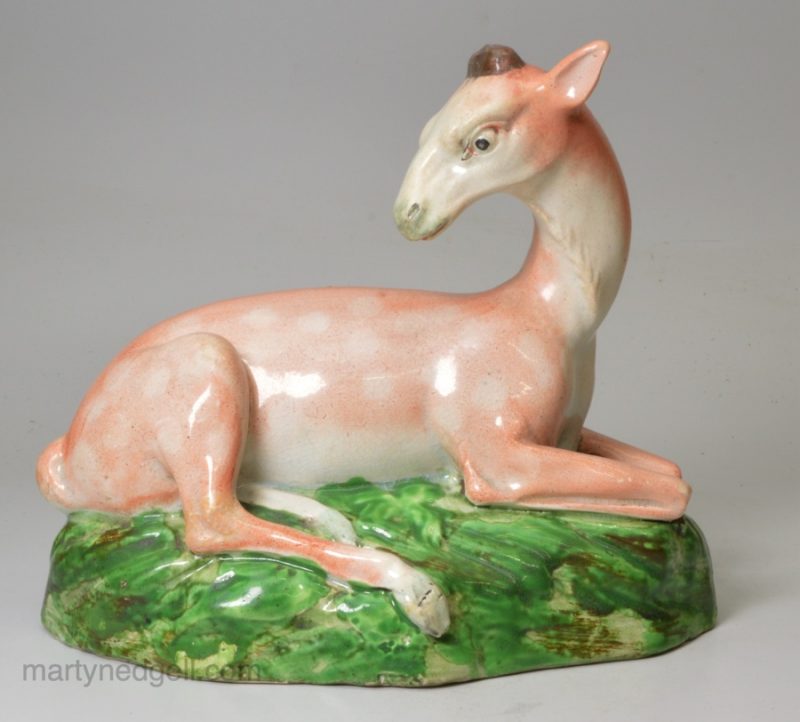 Pearlware pottery deer, circa 1820