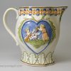 Prattware pottery jug moulded with 'SPORTIVE INNOCENCE' and 'MICHEVIOUS SPORT', circa 1820