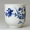 Worcester porcelain coffee cup painted with the Mansfield Pattern, circa 1765