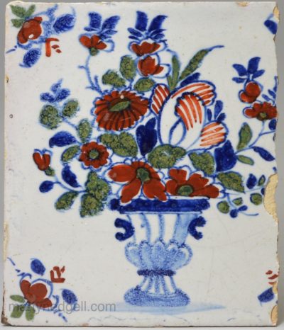 London delft tile, circa 1730