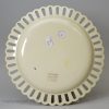 Creamware pottery plate with a pierced rim, circa 1780