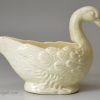 Creamware pottery sauce boat modelled as a swan, circa 1780