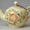 Creamware pottery teapot, circa 1780