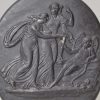 Small Wedgwood basalt plaque moulded with classical figures, circa 1800