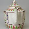 Pearlware pottery teapot decorated with overglaze enamels, circa 1820