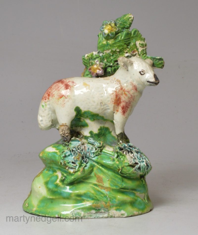 Staffordshire bocage sheep figure, circa 1820