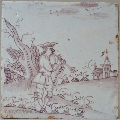 Liverpool delft tile, circa 1750