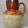 Large Doulton harvest saltglaze stoneware jug, circa 1860