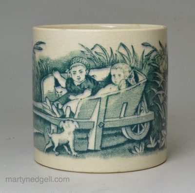 Pearlware pottery child's mug, circa 1840