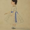 Naive watercolour of a young girl, circa 1830