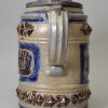 Westerwald saltglaze stoneware tankard decorated with moulded town views, circa 1680