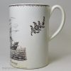 Pearlware pottery mug 'Success to the Mercury', circa 1800, probably Newcastle pottery