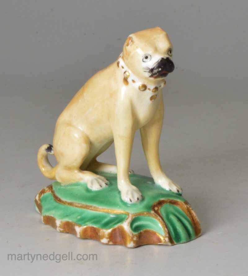 Staffordshire porcelain pug, circa 1800