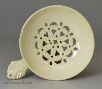 Creamware pottery strainer, circa 1780