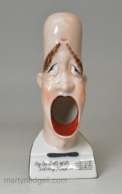 Shaffer & Varter porcelain comic ash tray, circa 1920, By the light of the Silvery Moon