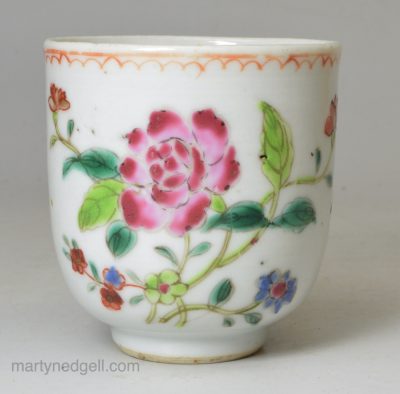 Chinese porcelain famille rose coffee cup, circa 1780