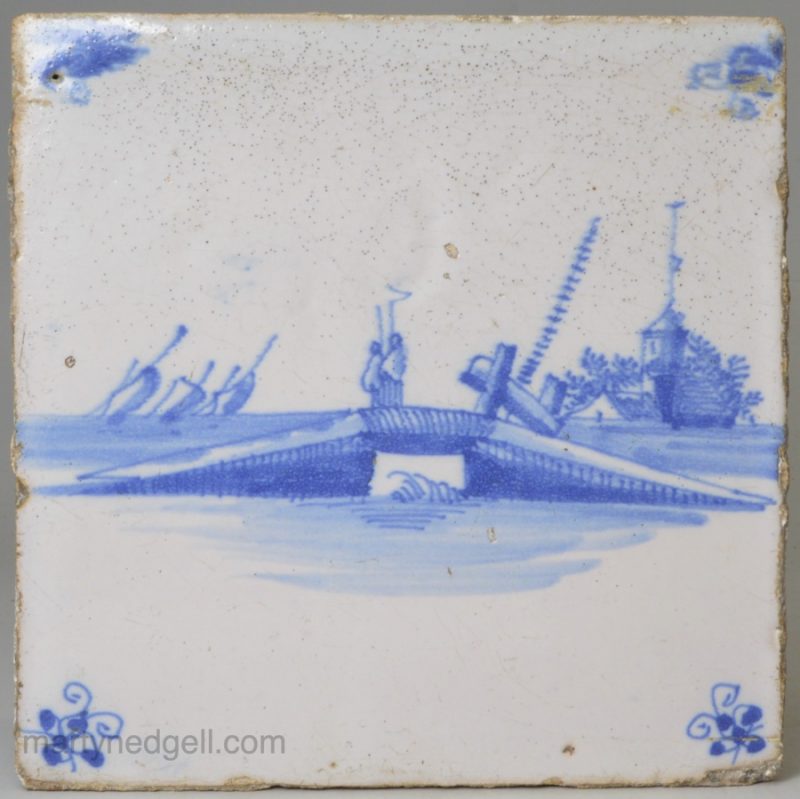 Dutch Delft tile, circa 1750