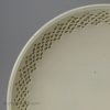 Pierced rim creamware pottery shallow bowl, circa 1790, one of two available