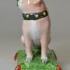 Staffordshire pearlware pottery model of a pug, circa 1820