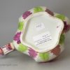 Commemorative pearlware pottery jug moulded with Princess Charlotte and Prince Leopold, circa 1816